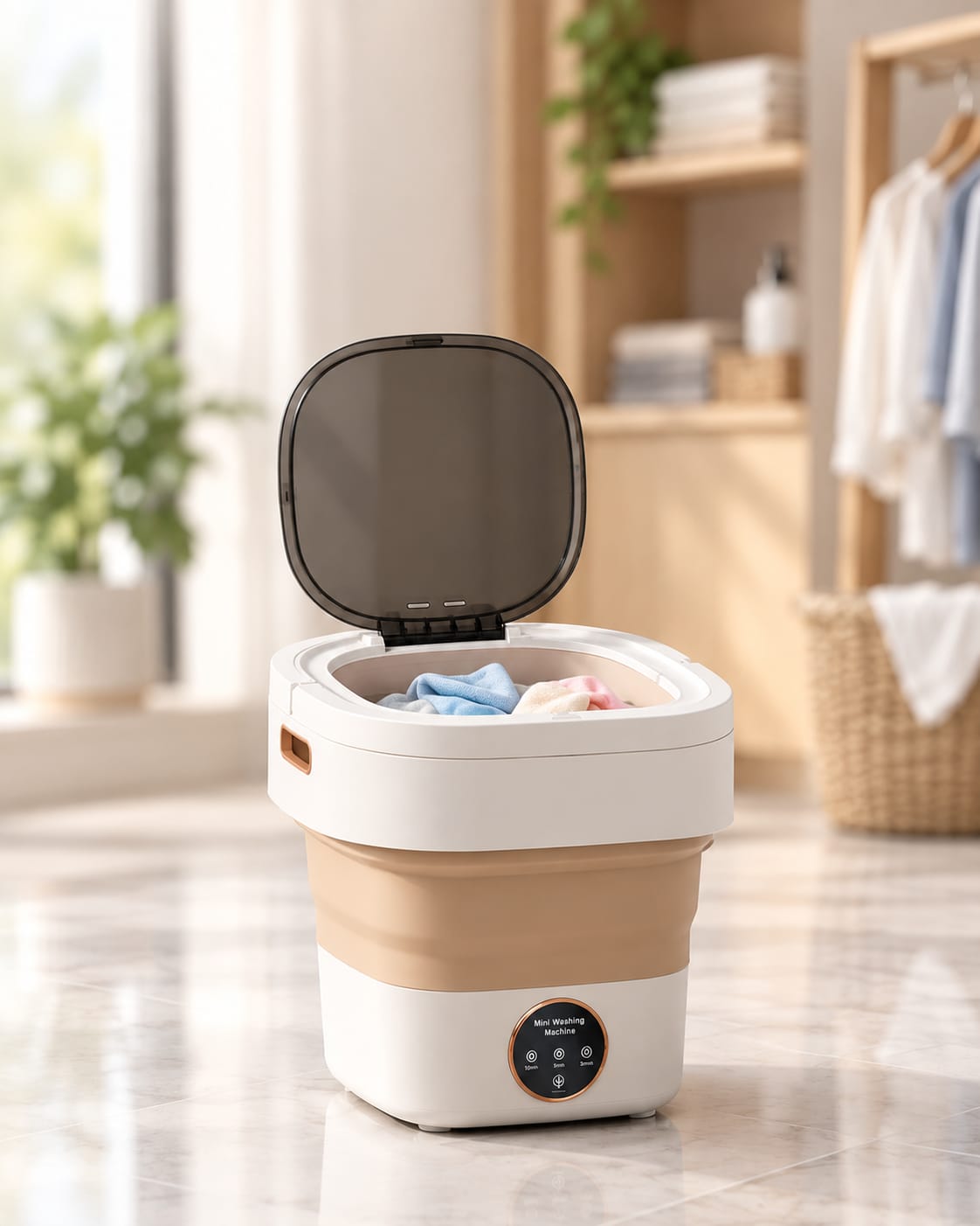 Folding washing machine