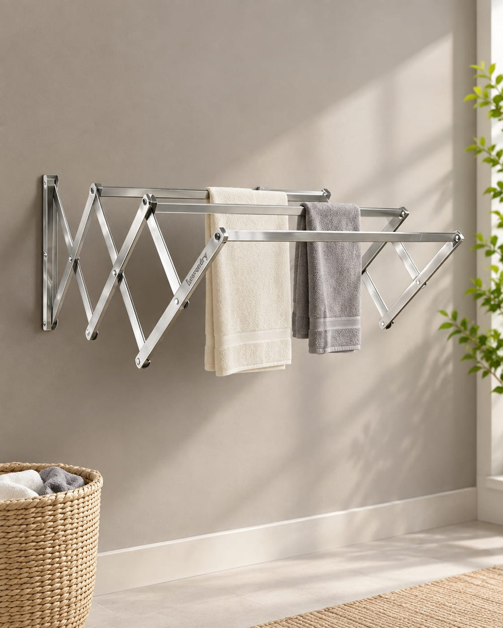 Wall mounted foldable drying rack