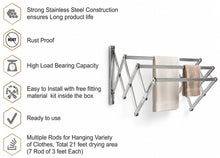 Wall mounted foldable drying rack