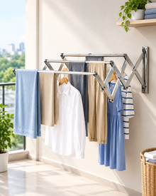 Wall mounted foldable drying rack